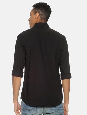 black color block casual shirt - 17333011 - Standard Image - 3