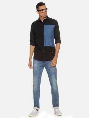 black color block casual shirt - 17333011 - Standard Image - 4