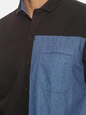 black color block casual shirt - 17333011 - Standard Image - 5