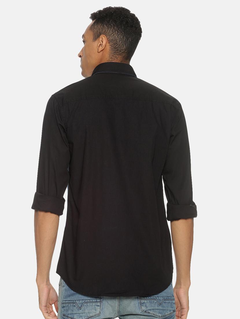 black color block casual shirt - 17333011 - Zoom Image - 3