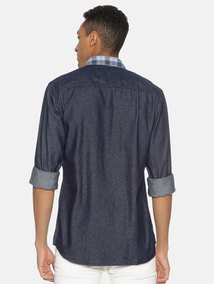 blue checkered casual shirt - 17333019 - Standard Image - 3