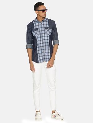 blue checkered casual shirt - 17333019 - Standard Image - 4