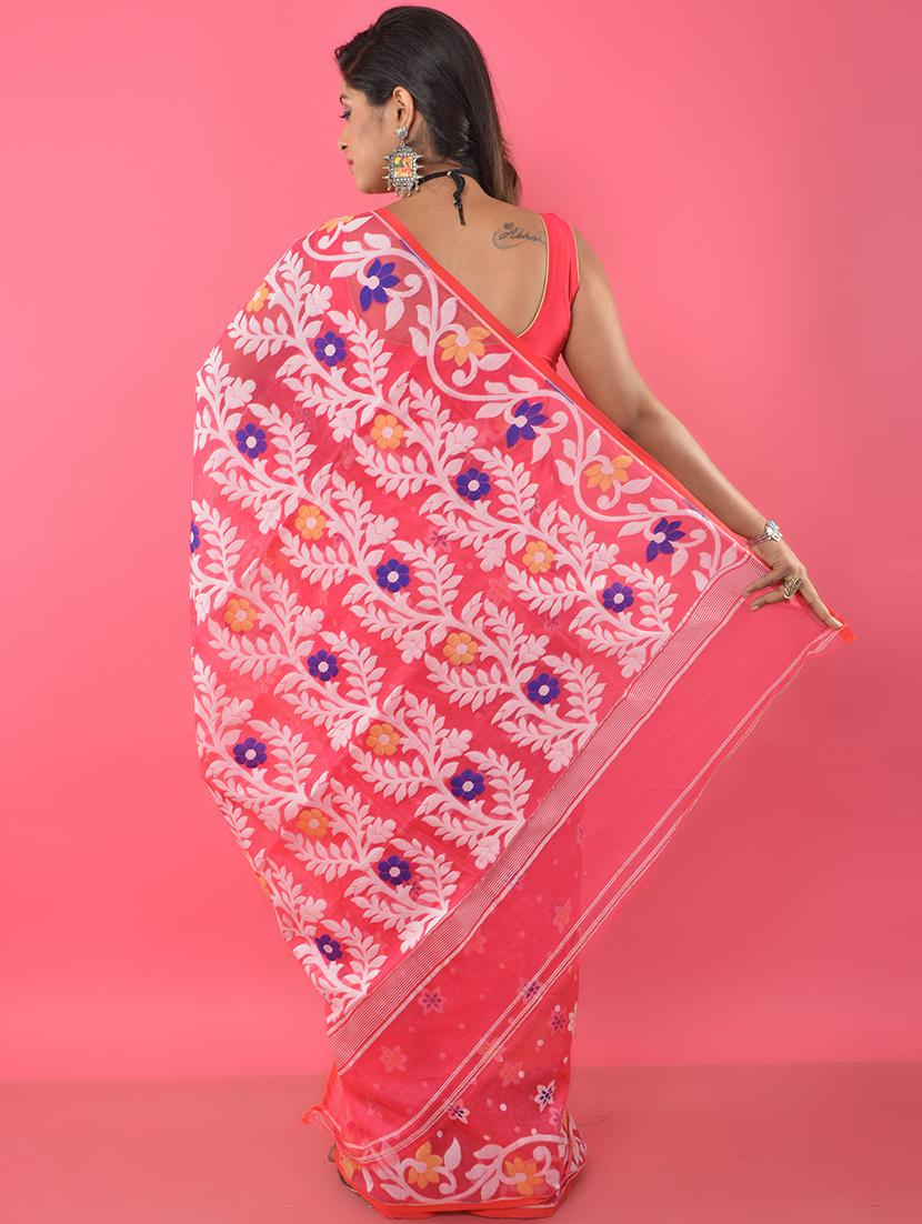 self design jamdani saree - 17333021 - Zoom Image - 2