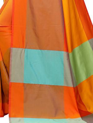color block woven saree with blouse - 17333055 - Standard Image - 4