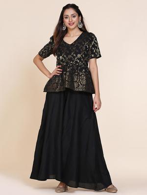 floral zari work flared kurti - 17333148 - Standard Image - 4