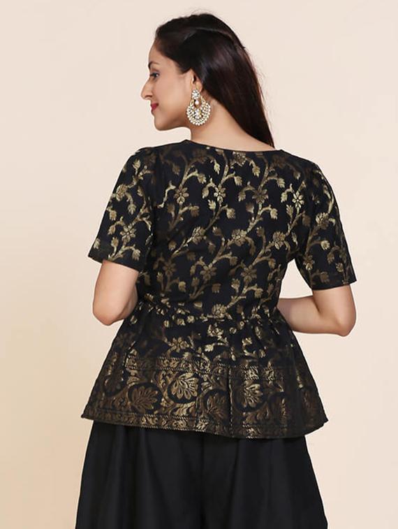 floral zari work flared kurti - 17333148 - Zoom Image - 3