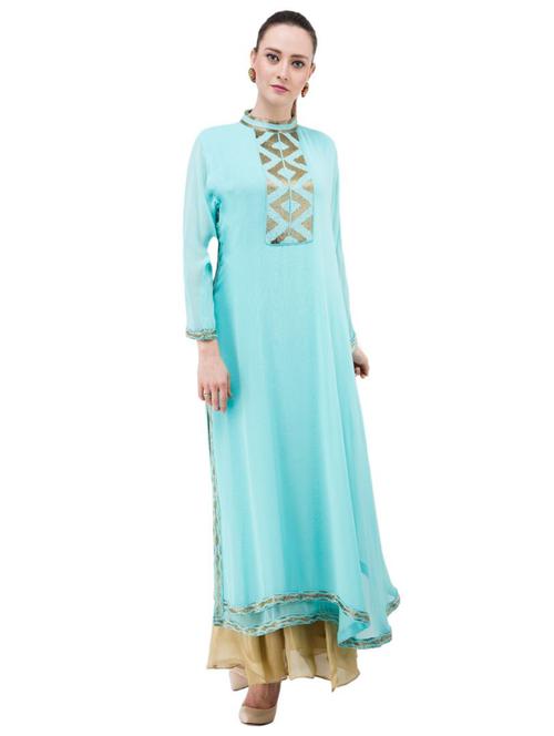 solid embellished straight kurta - 17333189 - Very Small Image - 1