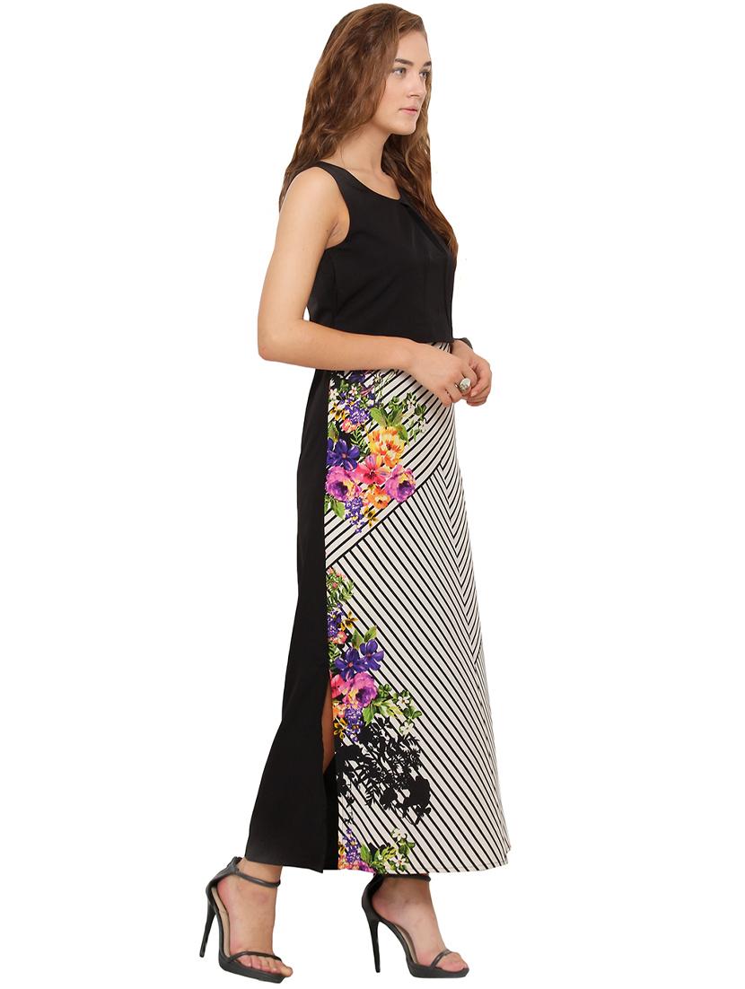 tie back printed a-line dress - 17333350 - Zoom Image - 2