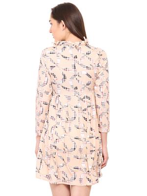 tie up neck printed a-line dress - 17333358 - Standard Image - 3