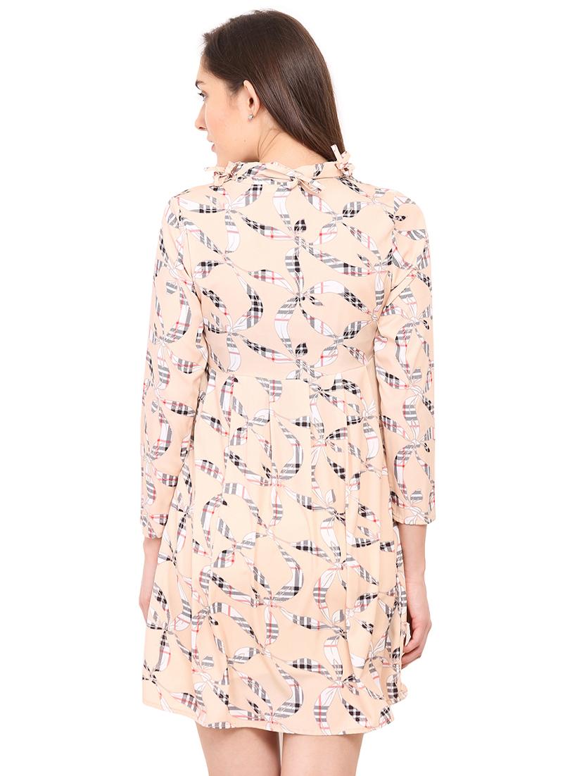 tie up neck printed a-line dress - 17333358 - Zoom Image - 3