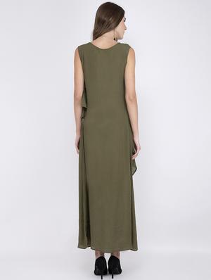 cowl detail tassel embellished a-line dress - 17333366 - Standard Image - 3