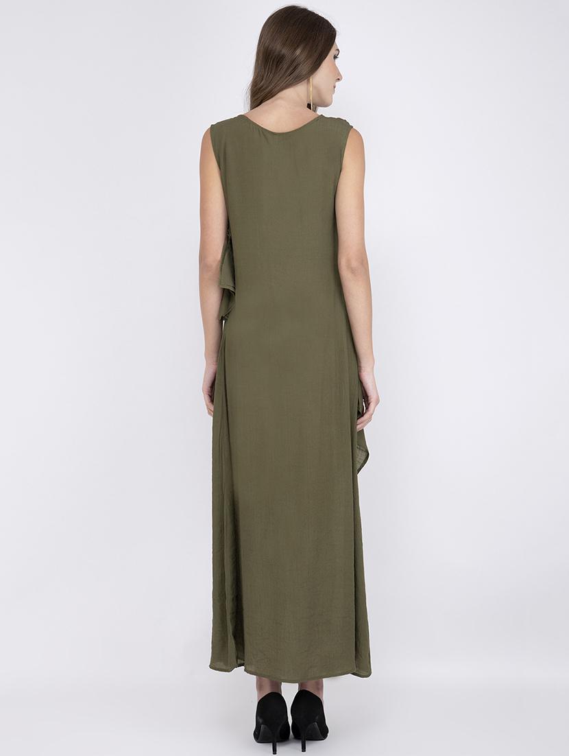 cowl detail tassel embellished a-line dress - 17333366 - Zoom Image - 3