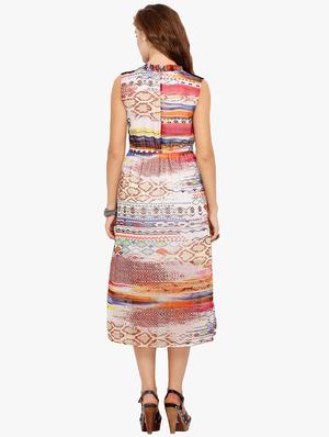 tie up neck printed top - 17333367 - Standard Image - 3