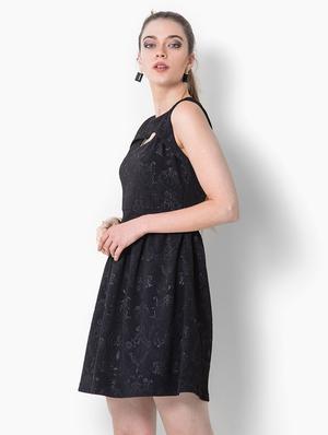 cut out detail gathered a-line dress - 17333369 - Standard Image - 2