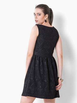 cut out detail gathered a-line dress - 17333369 - Standard Image - 3