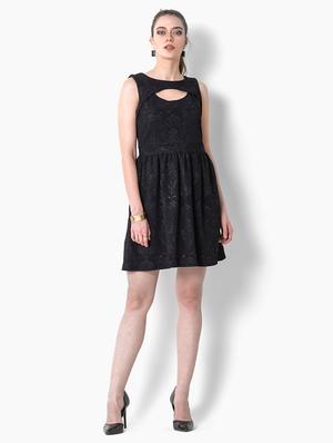 cut out detail gathered a-line dress - 17333369 - Standard Image - 4