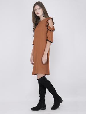 cold shoulder a-line dress - 17333375 - Standard Image - 2