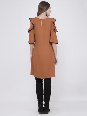 cold shoulder a-line dress - 17333375 - Standard Image - 3