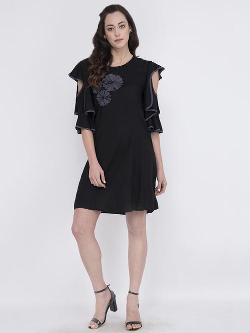 cold shoulder a-line dress - 17333379 - Standard Image - 1