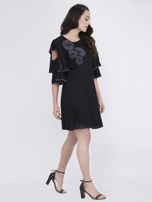 cold shoulder a-line dress - 17333379 - Standard Image - 2