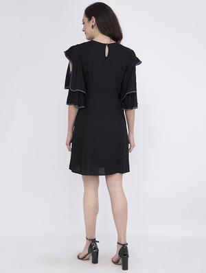 cold shoulder a-line dress - 17333379 - Standard Image - 3