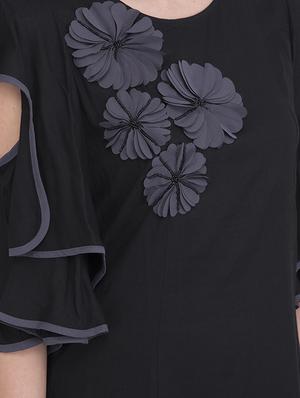 cold shoulder a-line dress - 17333379 - Standard Image - 4