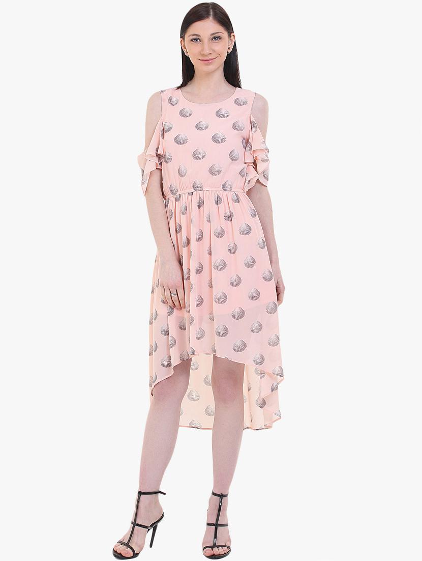 cold shoulder printed a-line dress - 17333380 - Zoom Image - 1