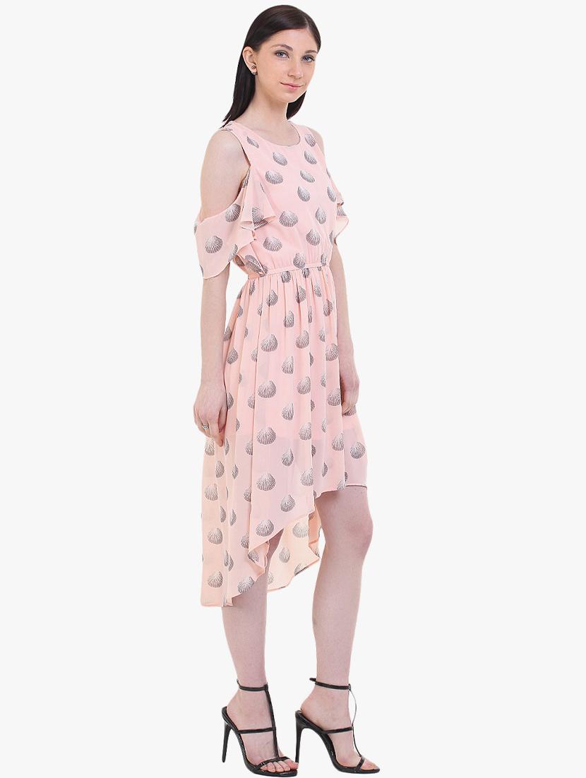 cold shoulder printed a-line dress - 17333380 - Zoom Image - 2