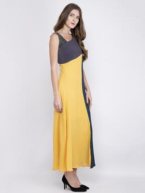 embellished detail color block a-line dress - 17333383 - Standard Image - 2