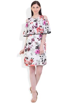 cold shoulder floral a-line dress - 17333385 - Standard Image - 4