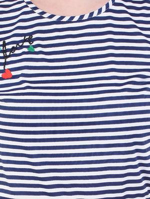 drawstring striped a-line dress - 17333392 - Standard Image - 5
