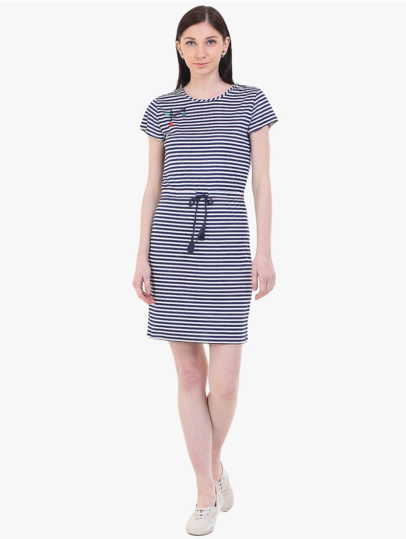 drawstring striped a-line dress - 17333392 - Zoom Image - 4