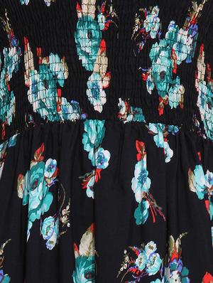 smocked yoke floral a-line dress - 17333401 - Standard Image - 4