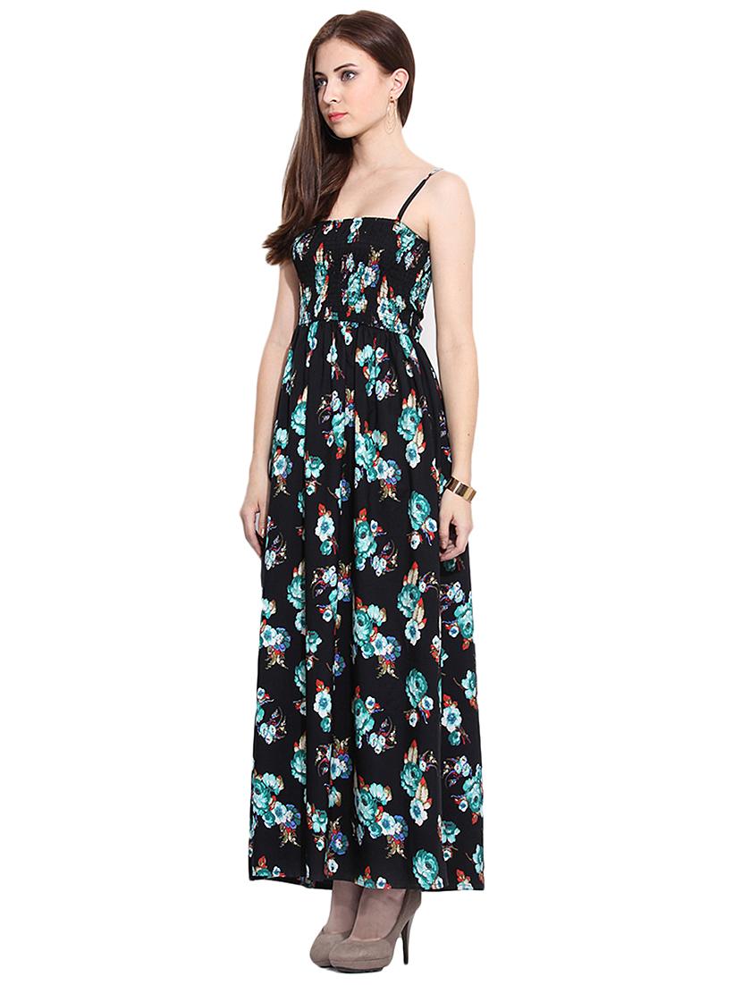 smocked yoke floral a-line dress - 17333401 - Zoom Image - 2
