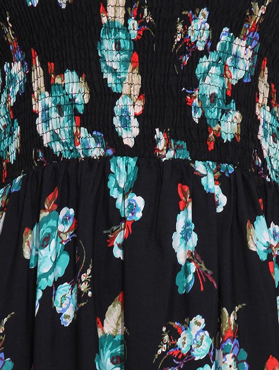 smocked yoke floral a-line dress - 17333401 - Zoom Image - 4
