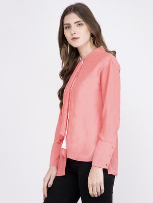 drape detail asymmetric top - 17333402 - Standard Image - 2