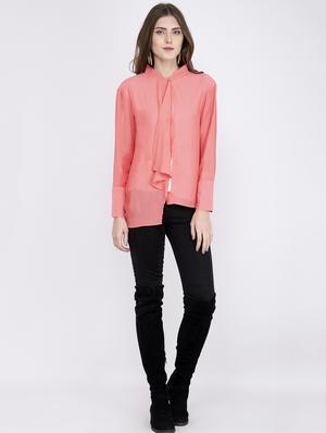 drape detail asymmetric top - 17333402 - Standard Image - 4