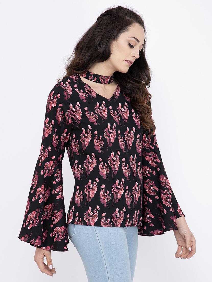choker neck floral top - 17333403 - Zoom Image - 2