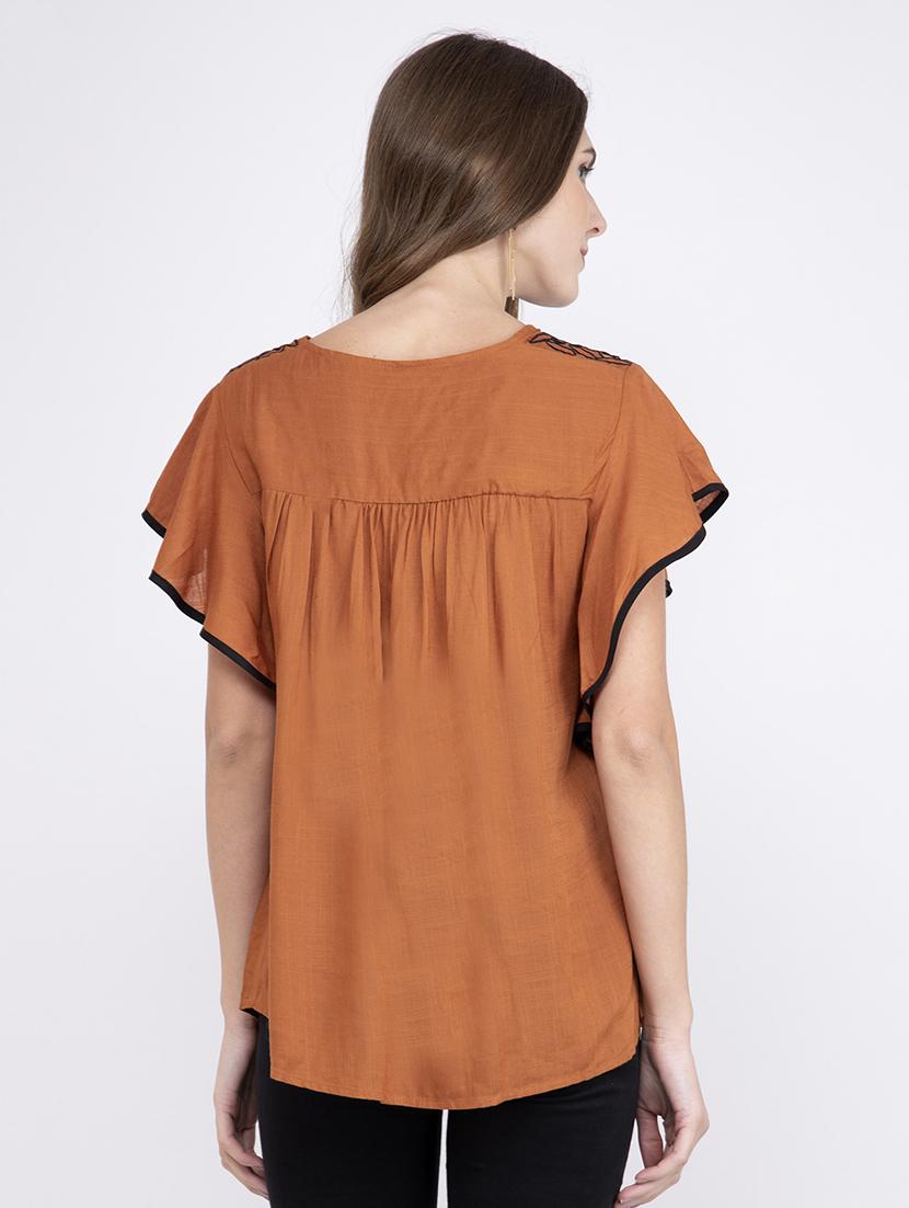 embroidered detail a line top - 17333404 - Zoom Image - 3