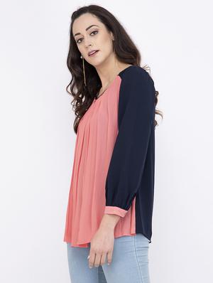 embellished detail color block top - 17333405 - Standard Image - 2