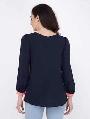 embellished detail color block top - 17333405 - Standard Image - 3