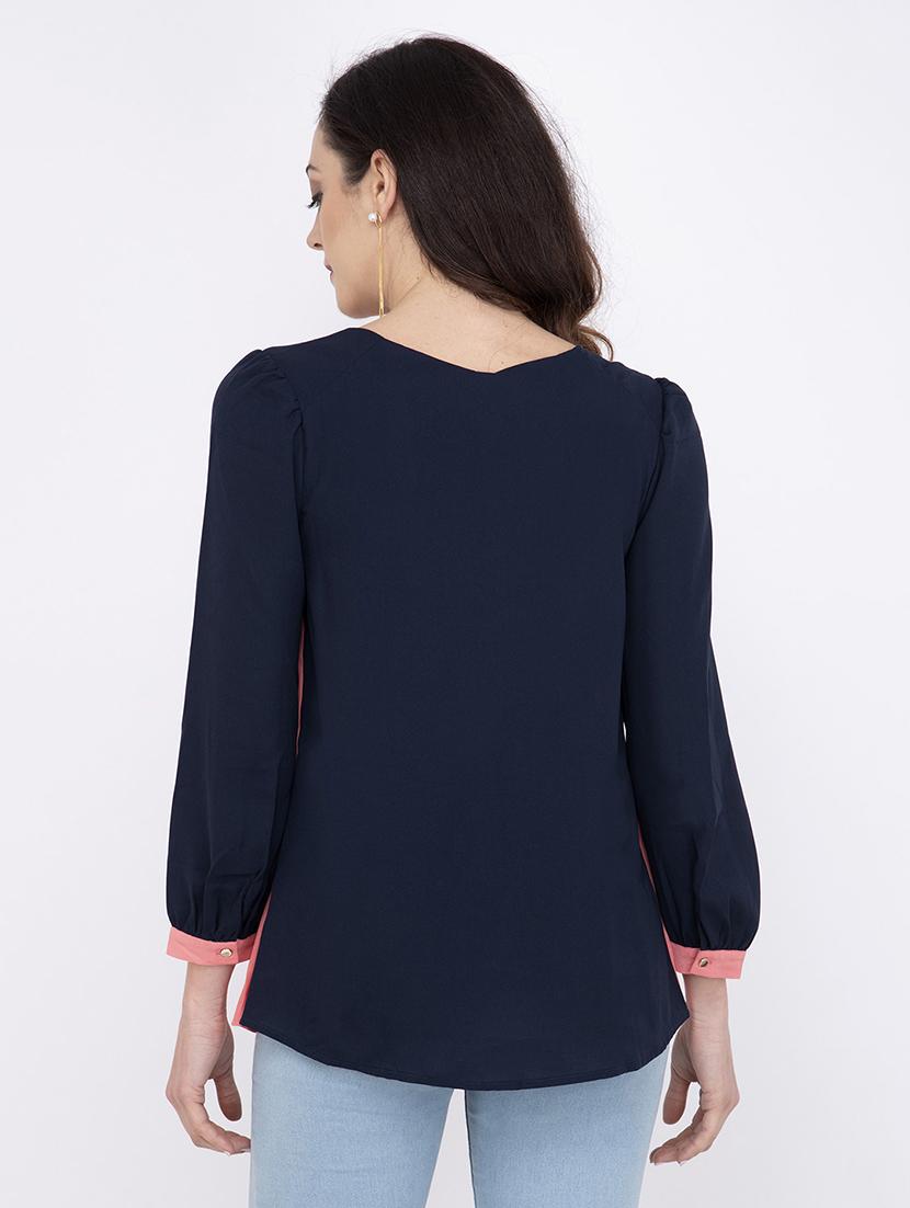 embellished detail color block top - 17333405 - Zoom Image - 3