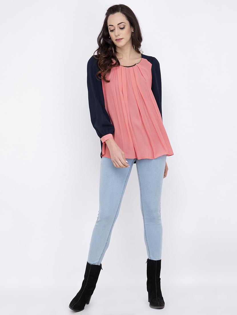 embellished detail color block top - 17333405 - Zoom Image - 4