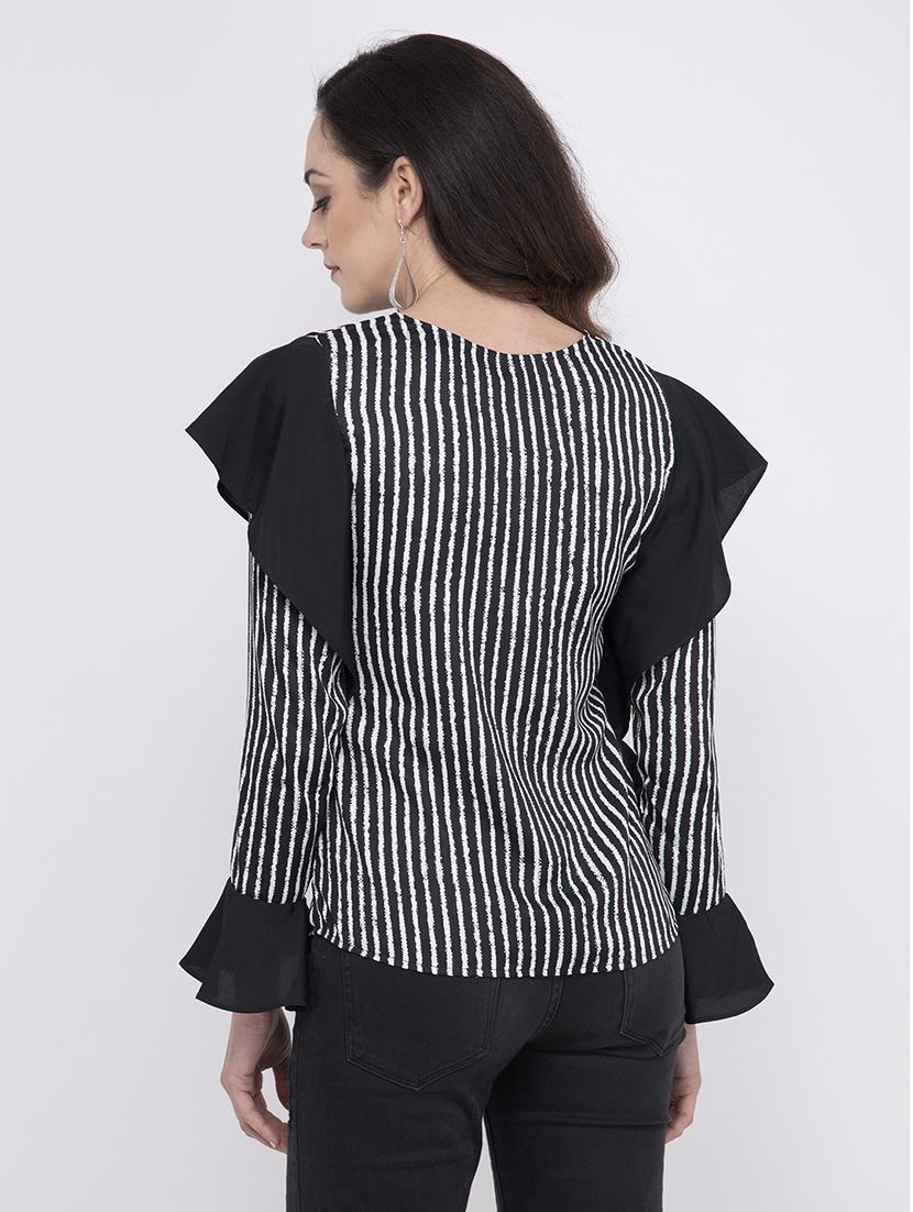 bell sleeved striped top - 17333408 - Zoom Image - 3