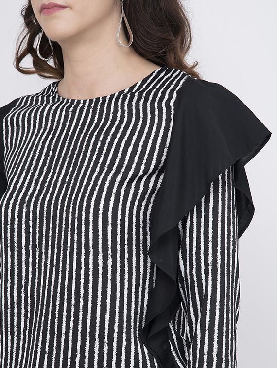 bell sleeved striped top - 17333408 - Zoom Image - 5