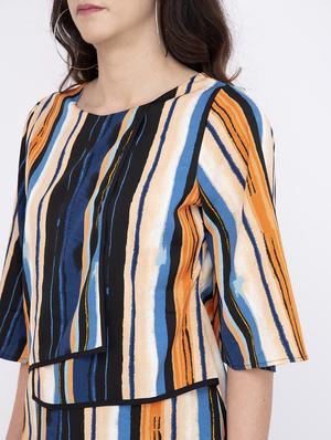 round neck striped top - 17333409 - Standard Image - 5