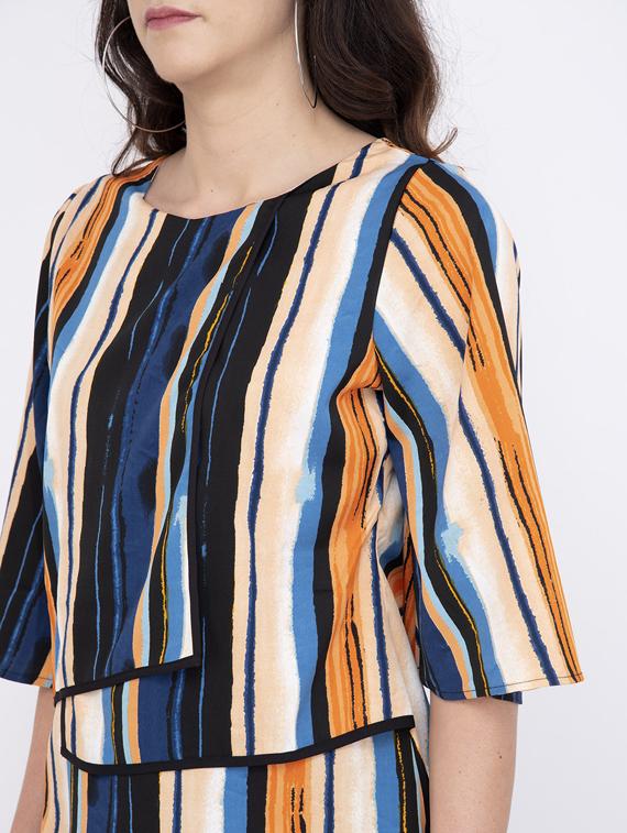 round neck striped top - 17333409 - Zoom Image - 5