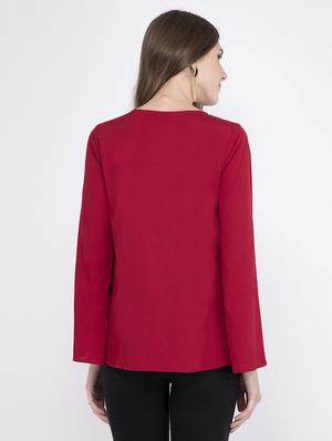 embellished key hole neck top - 17333414 - Standard Image - 3