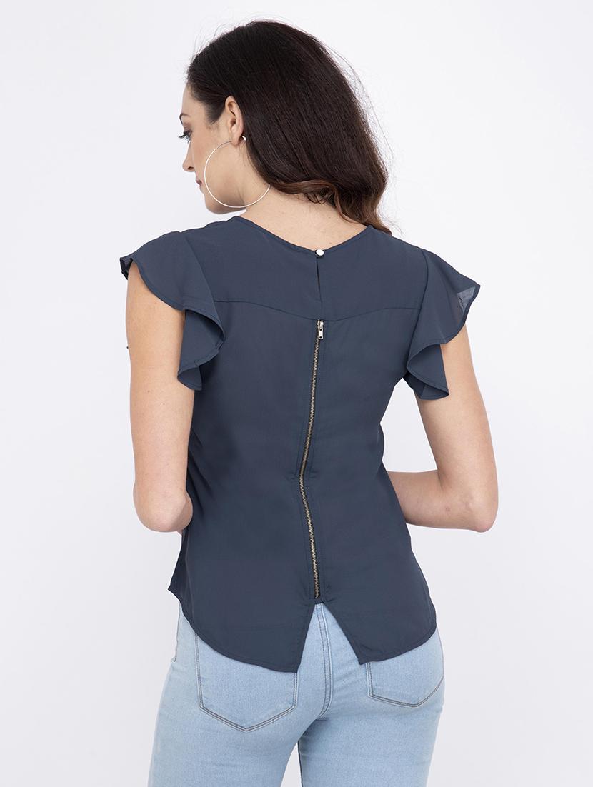 floral applique round neck top - 17333415 - Zoom Image - 3