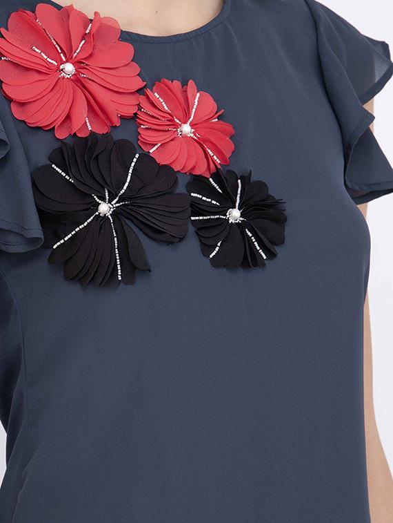 floral applique round neck top - 17333415 - Zoom Image - 5